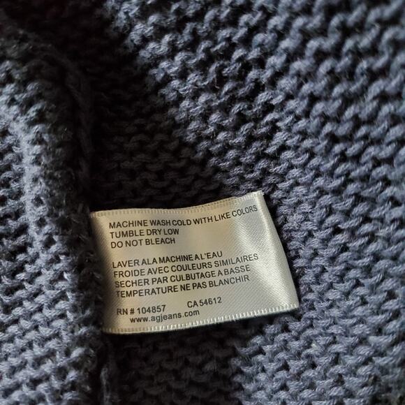 Adriano Goldschmied Blue Knit Long Sleeve Cotton Oversized Sweater Size L - Picture 5 of 5